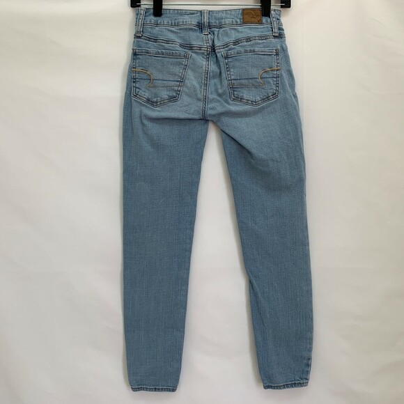 American Eagle Girl's Pants Jeans 00 Regular Blue Super Stretch Jegging - Picture 4 of 7